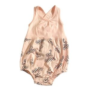 NWT Hanna Andersson Romper Overall One Piece Flamingo Size‎ 2T (85 cm)